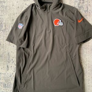 NFL Performance Jacket in Dark Olive with Orange Accents